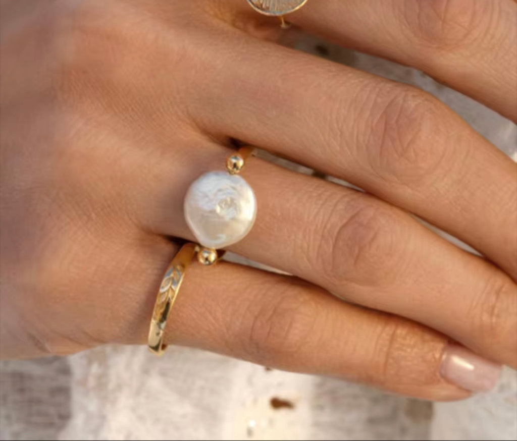Beachy Freshwater Pearl Ring