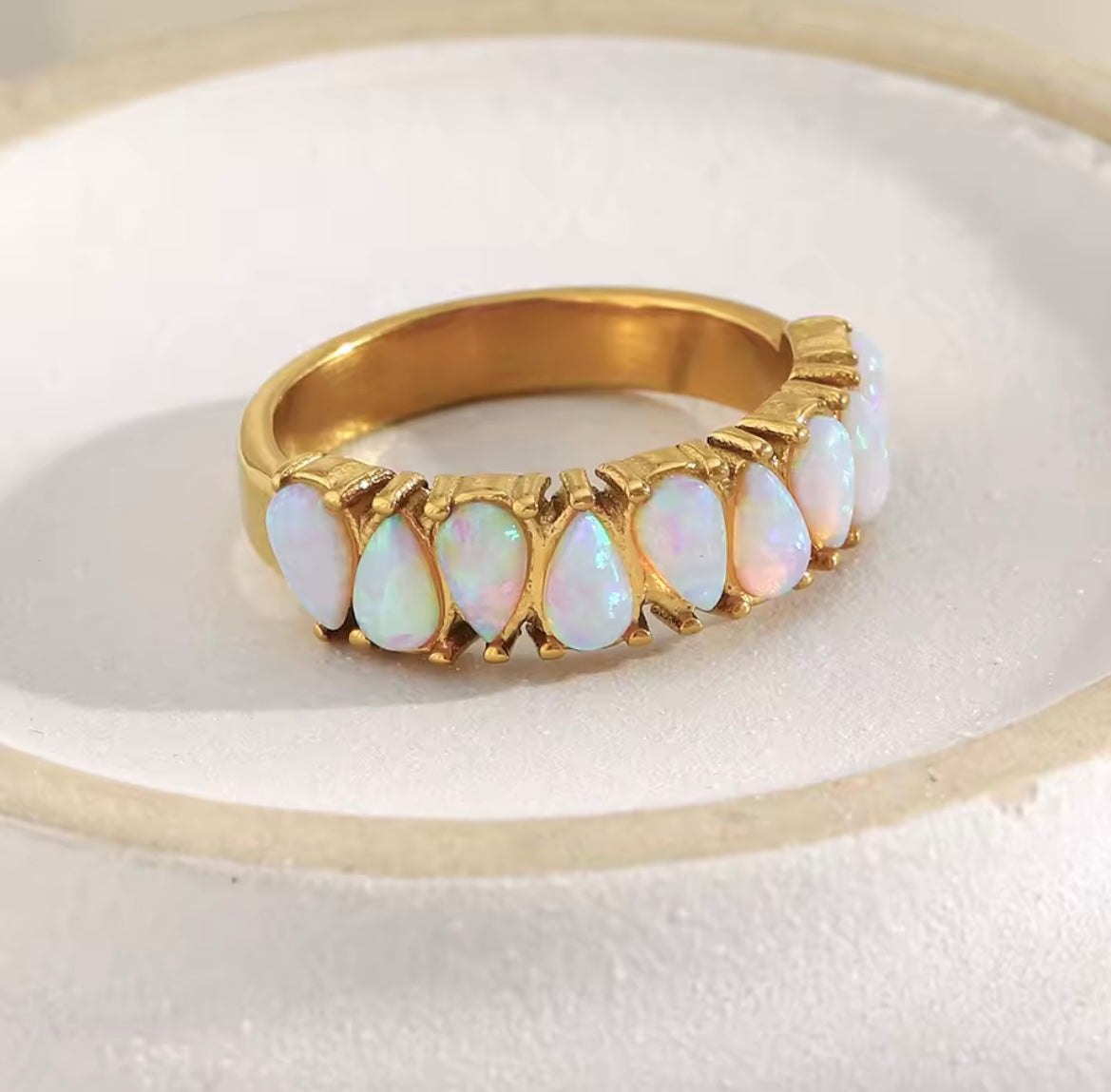 Opal Cluster Ring