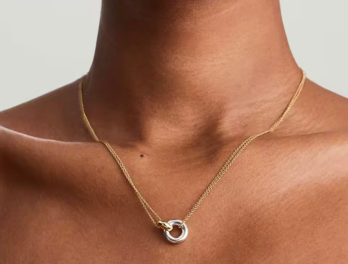 Link Pendant in silver and gold