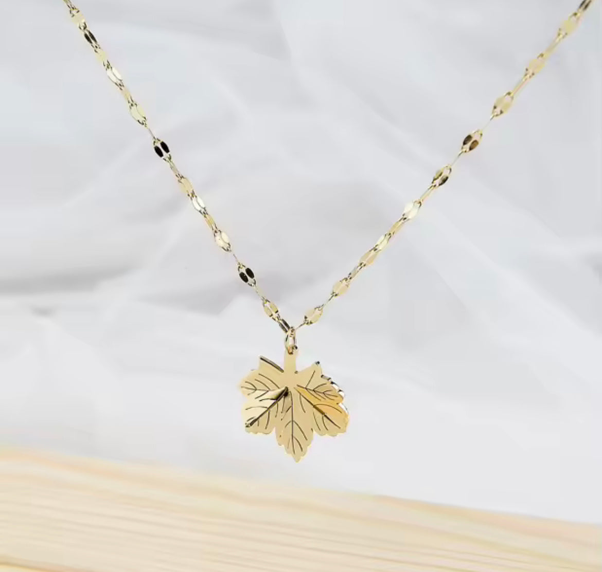Golden Maple Leaf necklace