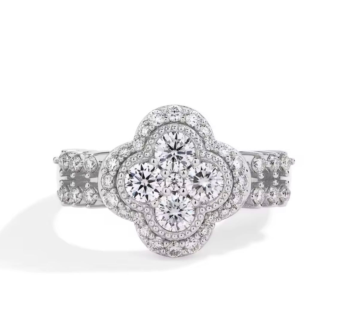 Moissanite Clover Ring