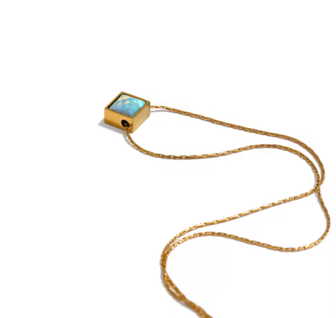 Cubed Opal Necklace