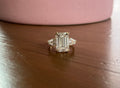 8 carat emerald cut engagement ring, 14k gold