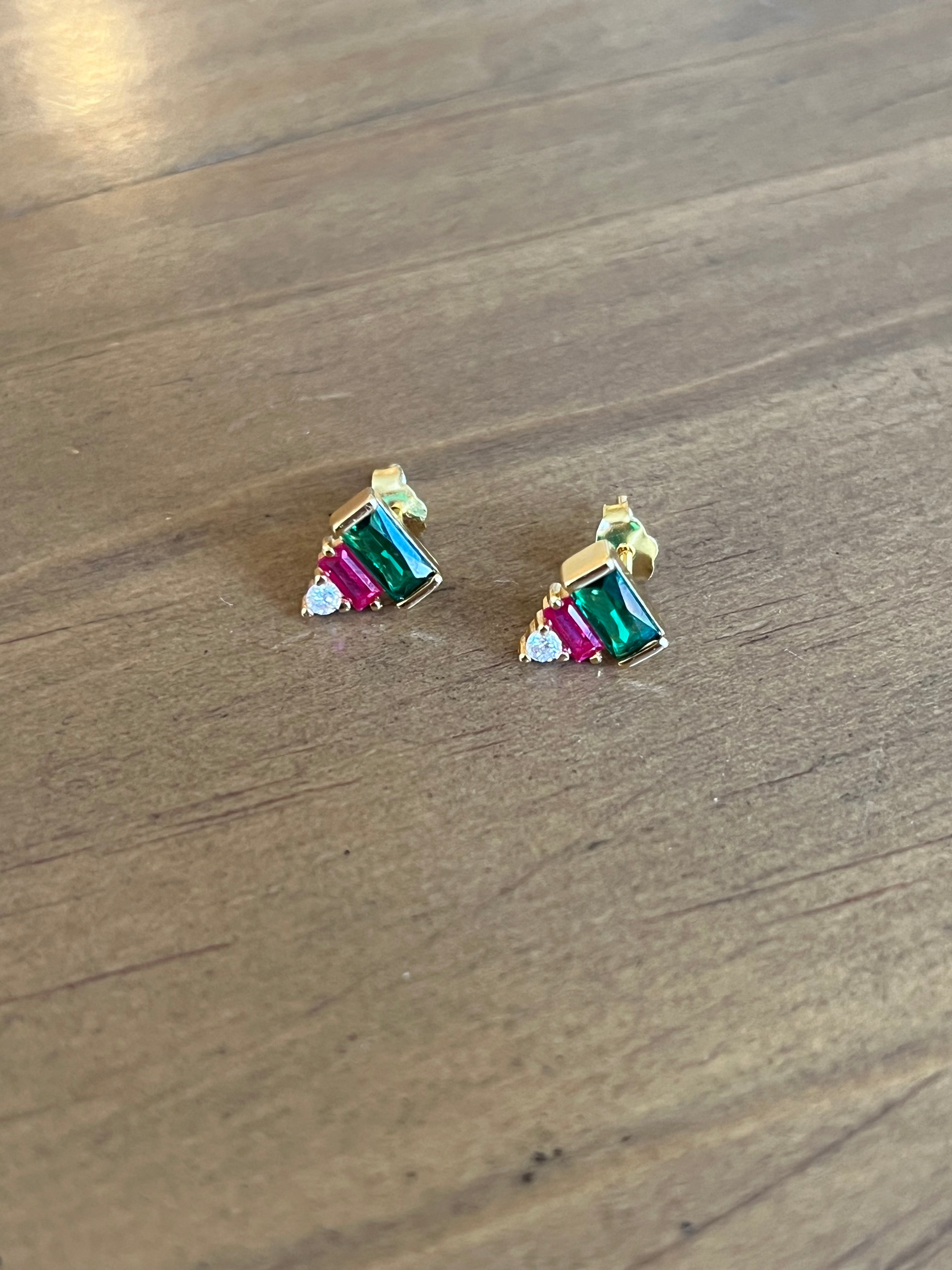 “Happy Holiday” studs