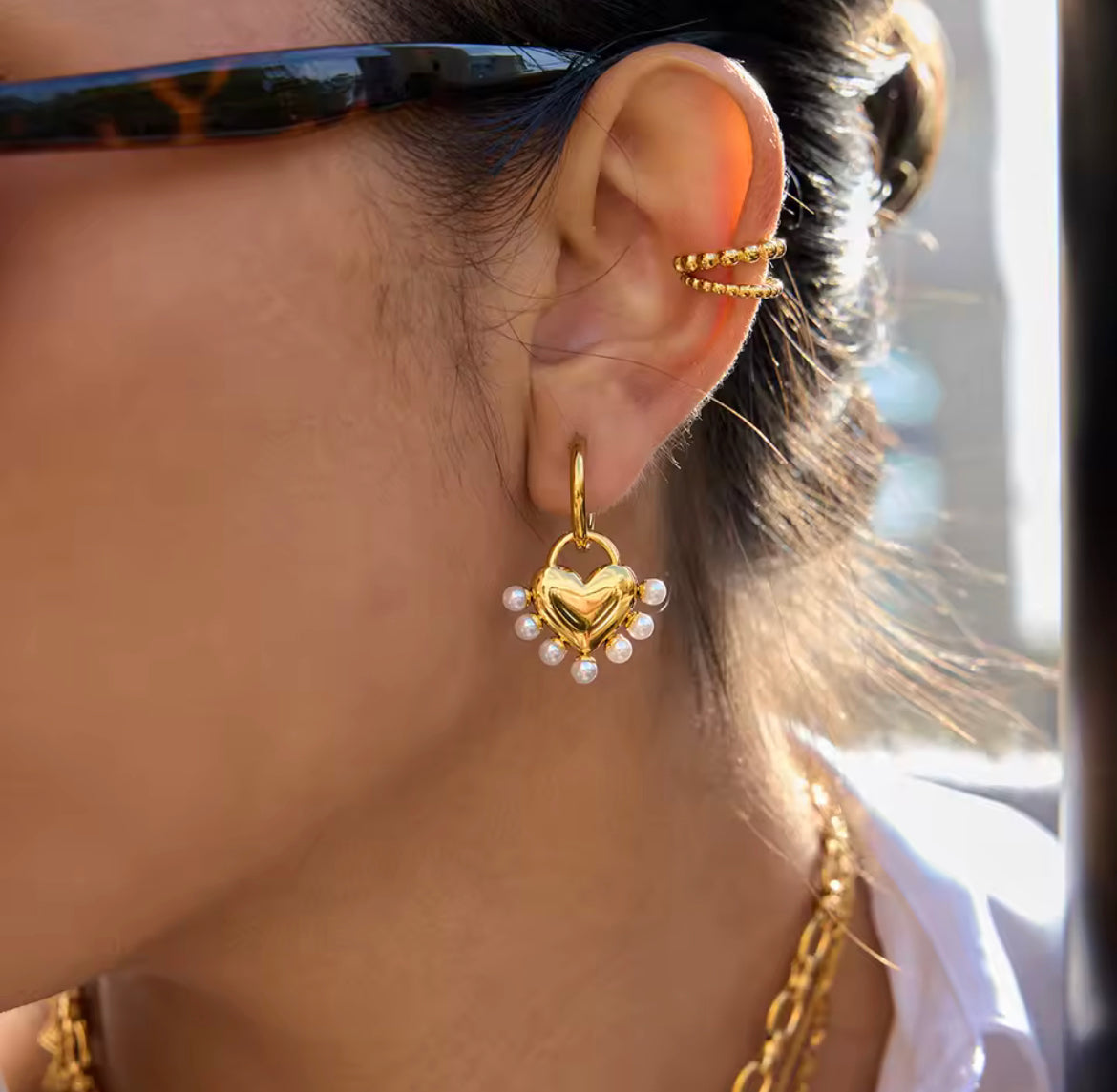 Beaded Heart Earrings