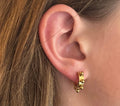 Mini studded gold hoops
