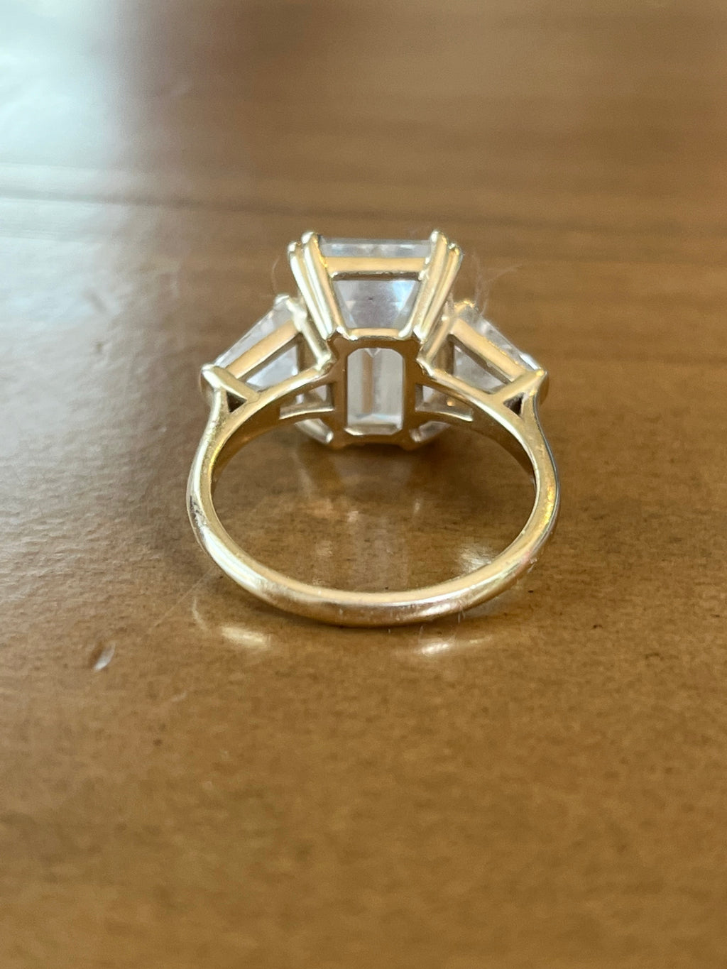 8 carat emerald cut engagement ring, 14k gold