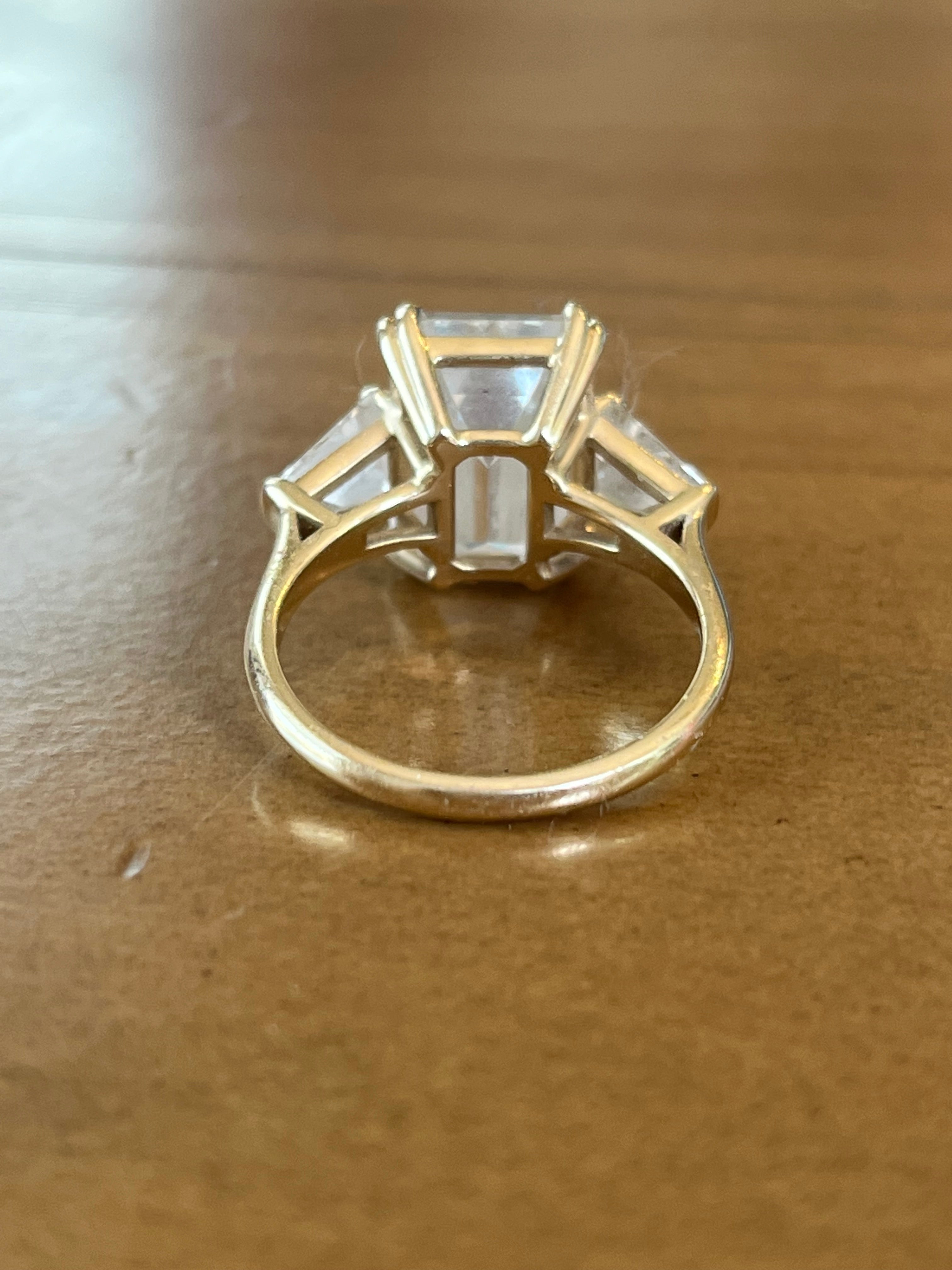 8 carat emerald cut engagement ring, 14k gold