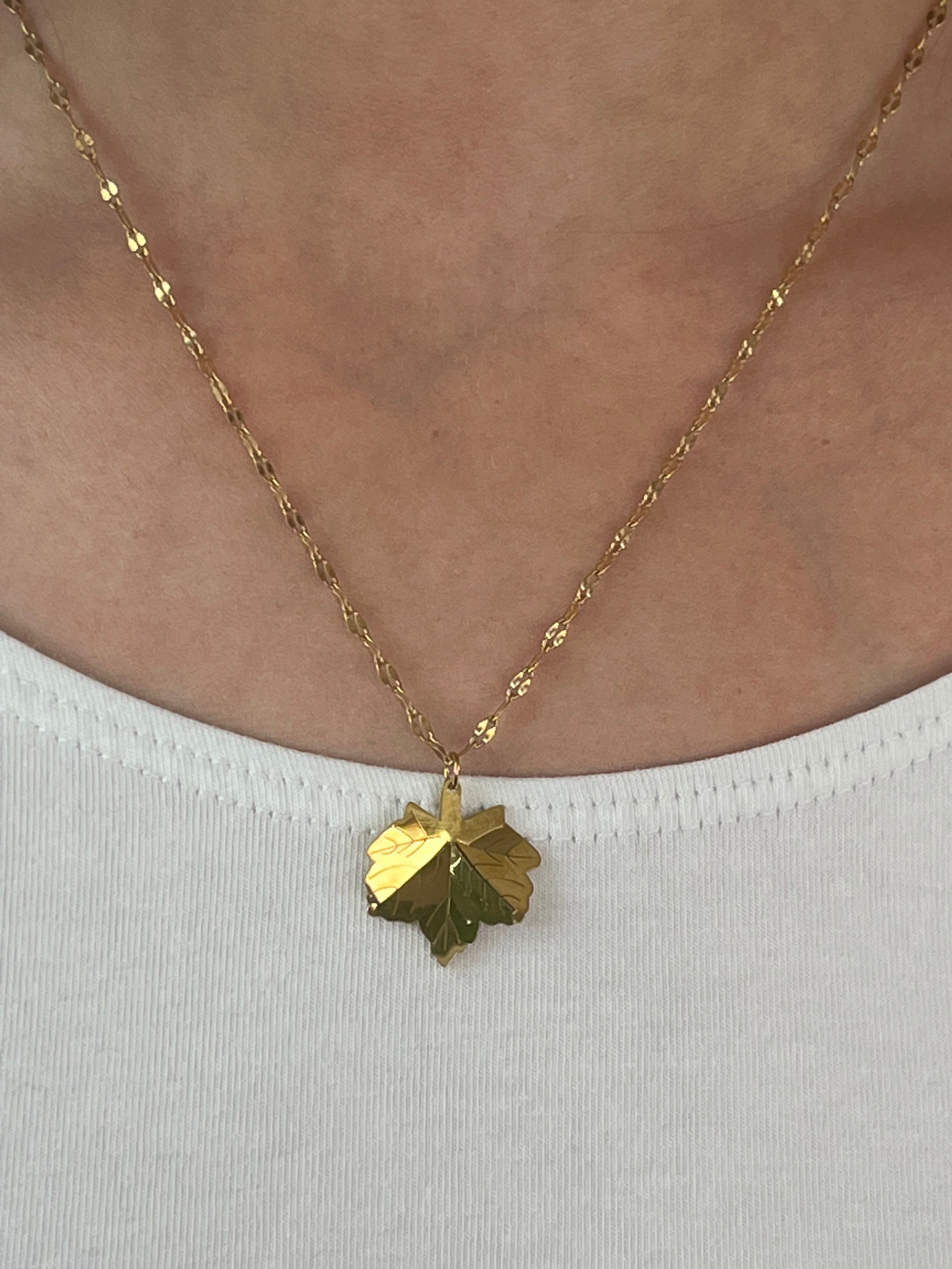 Golden Maple Leaf necklace