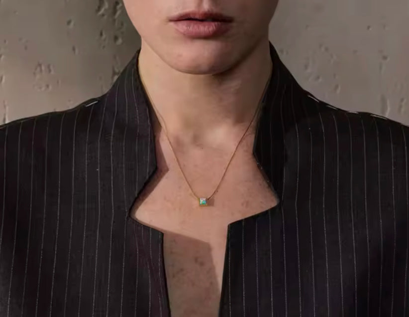 Cubed Opal Necklace