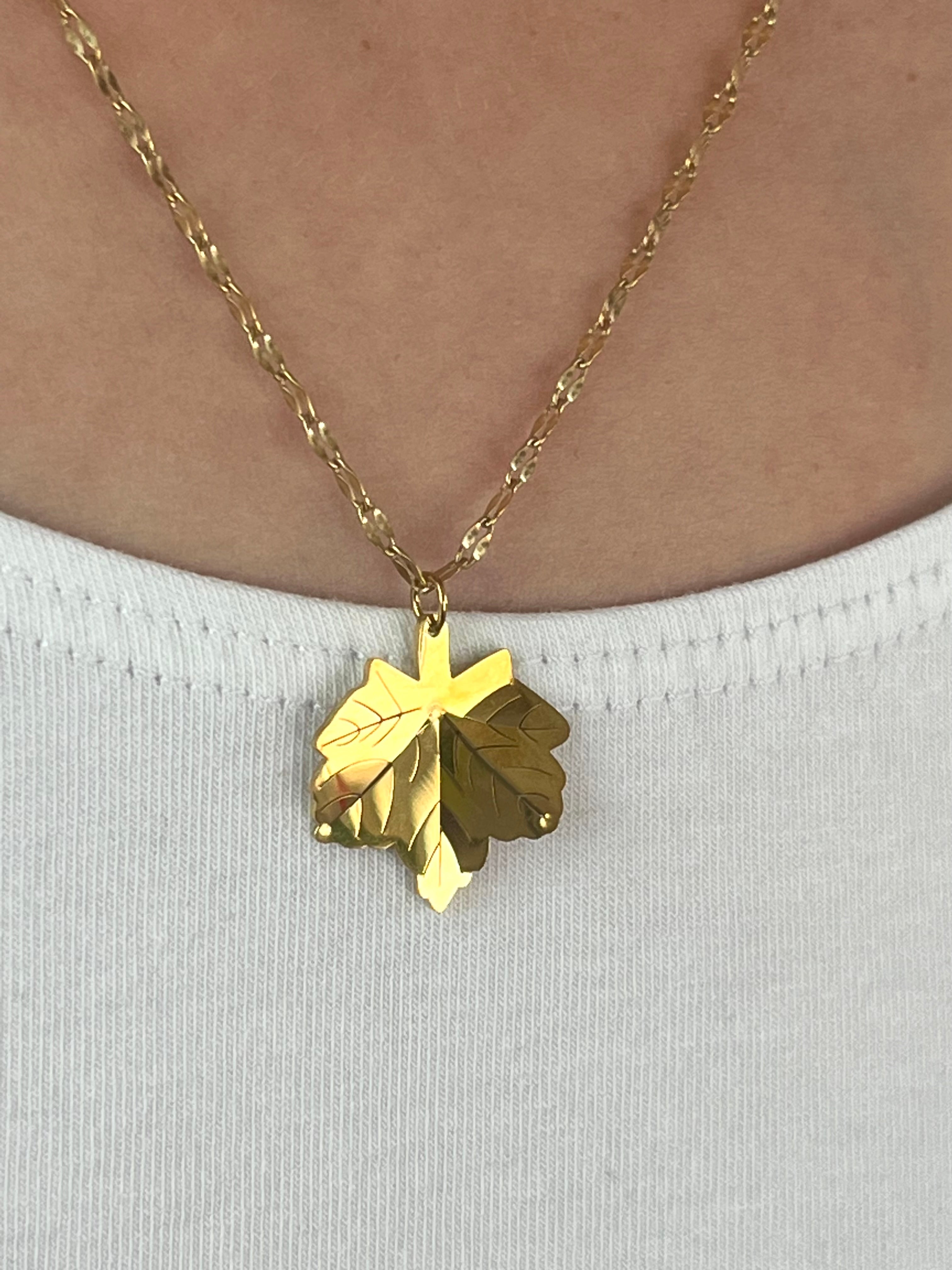 Golden Maple Leaf necklace